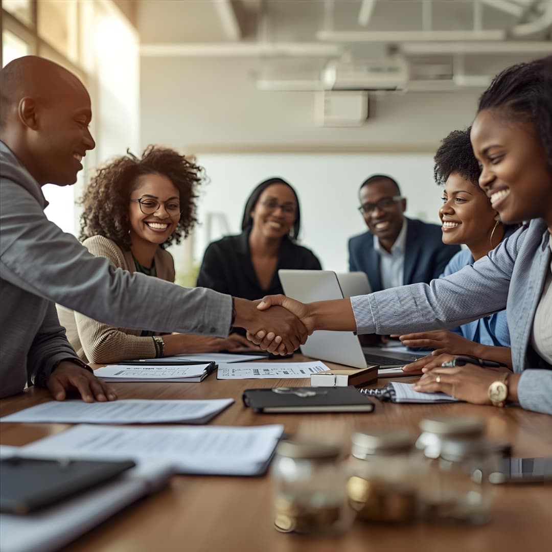 A modern building funded by the cooperative, showing growth and success.